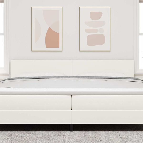 vidaXL Kopfteil mit Kopfteil Creme 200 cm Kunstleder