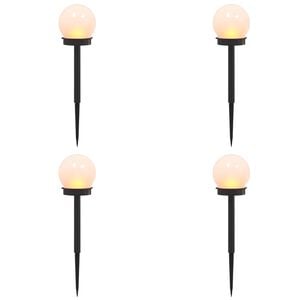 vidaXL Au&szlig;en Solarlichter mit Erdnagel 4 stk. Warmes Wei&szlig; 38,5 cm ABS