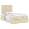 vidaXL Ottoman-Bett mit Matratze Creme 120x190 cm Stoff