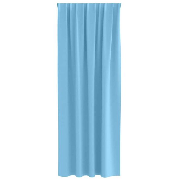 vidaXL Verdunkelungs-Vorh&auml;nge mit Ringen 2 pcs Himmelblau 260 x 140 cm