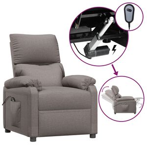 vidaXL Relaxsessel Elektrisch Taupe Stoff
