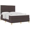 vidaXL Boxspringbett mit Matratze Dunkelbraun 140 x 200 cm Stoff