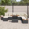 vidaXL Garten-Sofa-Set mit Speicher 9 pcs Schwarz Poly Rattan