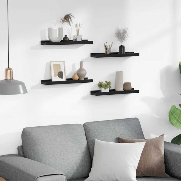 vidaXL Wandregale 4 Stk. Schwarz 40x9x3 cm
