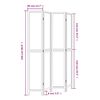 vidaXL 4-tlg. Raumteiler Wei&szlig; Massivholz Paulownia