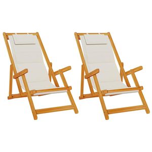 vidaXL Liegestuhl 2 stk. Braun Massivholz Akazie