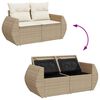 vidaXL Garten-Sofa-Set mit Kissen mit Speicher 13 pcs Beige und Creme