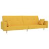 vidaXL Schlafsofa 2-Sitzer mit Fu&szlig;hocker Gelb Stoff