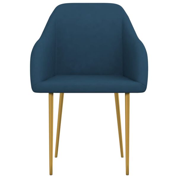vidaXL Esszimmerst&uuml;hle 2 Stk. Blau Samt