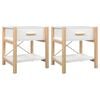 vidaXL Nachttische 2 Stk. Wei&szlig; 42x38x45 cm Holzwerkstoff