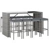vidaXL 9-tlg. Gartenbar-Set mit Kissen Grau Poly Rattan