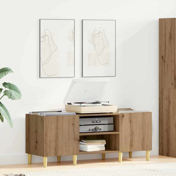 vidaXL Schallplattenschrank Artisan-Eiche 121 x 38 x 48 cm