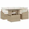 vidaXL Gartensofa-set mit Kissen 5 pcs Beige und Creme Poly-Rattan
