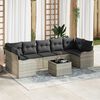vidaXL Garten-Sofa-Set mit Kissen 8 pcs Hellgrau und Dunkelgrau