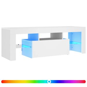 vidaXL TV-Schrank mit LED-Leuchten Wei&szlig; 120x35x40 cm