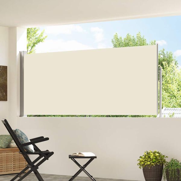 vidaXL Ausziehbare Seitenmarkise 120x300 cm Creme