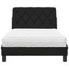 vidaXL Bett mit Matratze Schwarz 100x200 cm Stoff