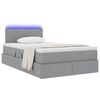 vidaXL Bett mit Stauraum und LED mit LED Hellgrau 120 x 190 cm Stoff