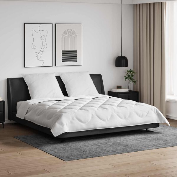 vidaXL Ganzjahresbettdecke mit Kissen 3 pcs Wei&szlig; Mikrofaser