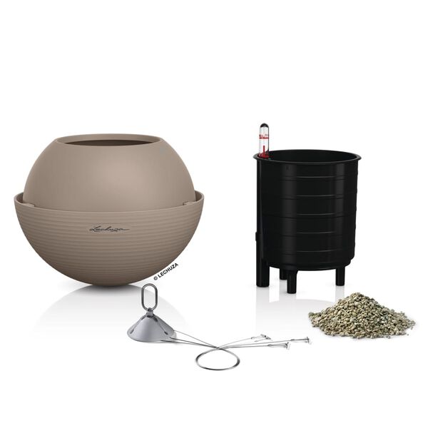 LECHUZA H&auml;ngeampel BOLA Color 23 ALL-IN-ONE Sandbraun