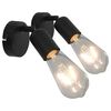 vidaXL Strahler 2 Stk. mit Gl&uuml;hlampen 2 W Schwarz E27