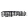 vidaXL Outdoor-Hundezwinger mit Dach Stahl 13,14 m&sup2;