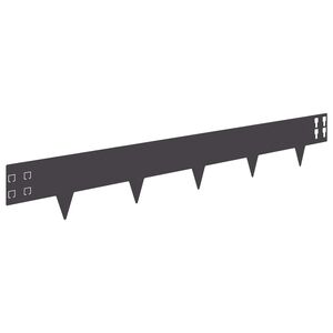 vidaXL Raseneinfassung 10 stk. 100 x 15 cm Stahl Schwarz
