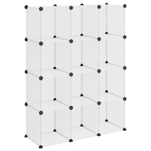 vidaXL Regalsystem mit 12 W&uuml;rfeln Transparent PP