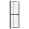 vidaXL Duscht&uuml;r Hartglas 91x195 cm Schwarz