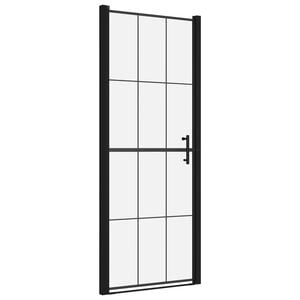 vidaXL Duscht&uuml;r Hartglas 91x195 cm Schwarz