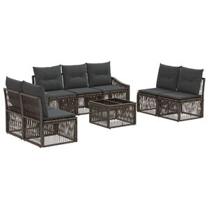 vidaXL Gartensofa-set 8 stk. Grau Poly-Rattan