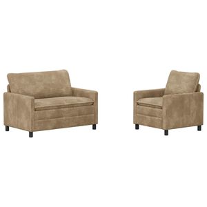 vidaXL Sofa Set 2 stk. Taupe Polyester