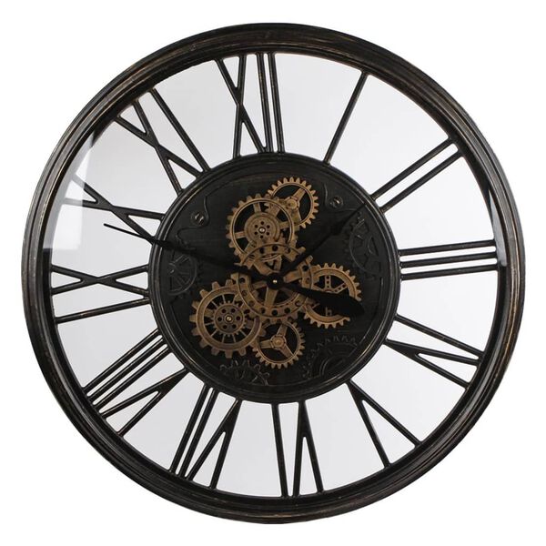 Gifts Amsterdam Radar-Wanduhr Olaf Metall Schwarz 86 cm