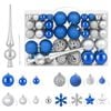 vidaXL Weihnachtskugelset 111 stk. Blau und Silber 6 cm Polystyrol