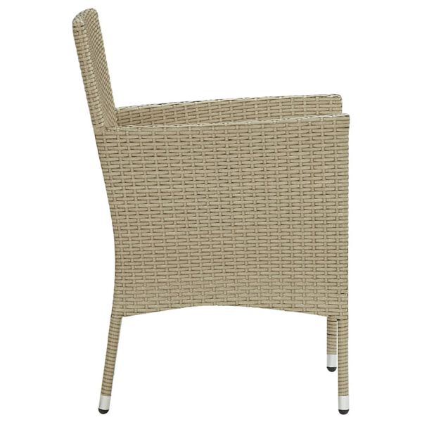 vidaXL Garten-Essstühle 4 Stk. Poly Rattan Beige