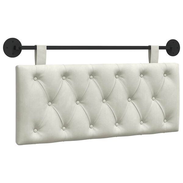 vidaXL H&auml;ngevorderseite Wandmontiert Creme 110 x 55 x 7 cm Samt