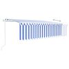 vidaXL Markise Automatisch Einziehbar mit Volant 5x3 m Blau und Wei&szlig;