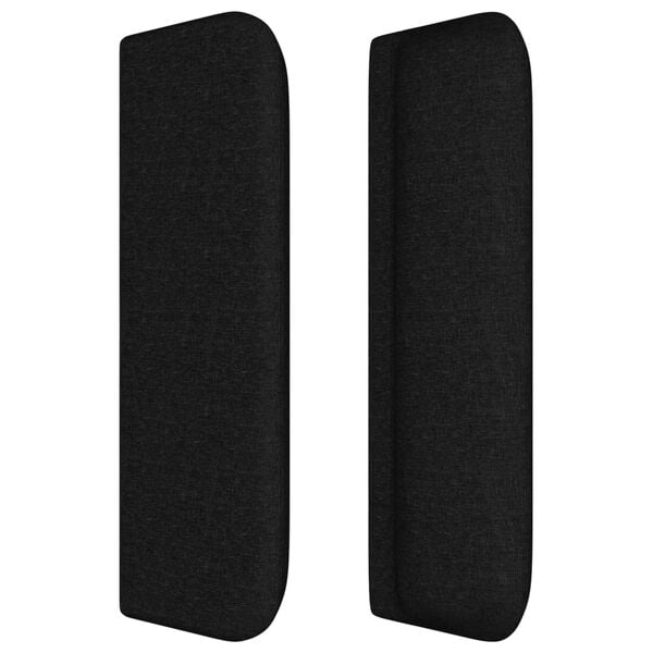 vidaXL Kopfteil mit Ohren Schwarz 147x16x78/88 cm Stoff