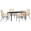 vidaXL Garten Essgruppe 5 stk. Braun Poly-Rattan