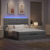vidaXL Ottoman-Bett mit Matratze & LEDs Hellgrau 160x200 cm Stoff