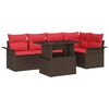 vidaXL Gartensofa-set mit Kissen 6 pcs Braun Poly-Rattan