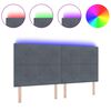 vidaXL LED Kopfteil mit LED-Lichtleisten Grau 200 cm Polyester