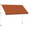 vidaXL Einziehbare Markise Handbetrieben 350 cm Orange und Braun