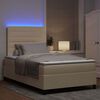 vidaXL Boxspringbett mit Matratze mit LED Creme 120 x 190 cm Stoff