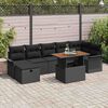 vidaXL Garten-Sofa-Set 8 pcs Schwarz Poly-Rattan