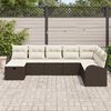 vidaXL Garten-Sofa-Set mit Kissen mit Speicher 8 pcs Braun Poly Rattan