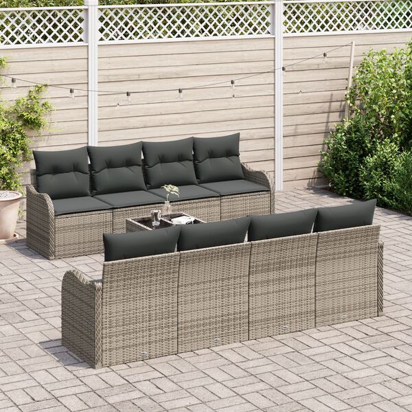 vidaXL Gartensofa-set Grau 55 x 55 x 37 cm Poly-Rattan
