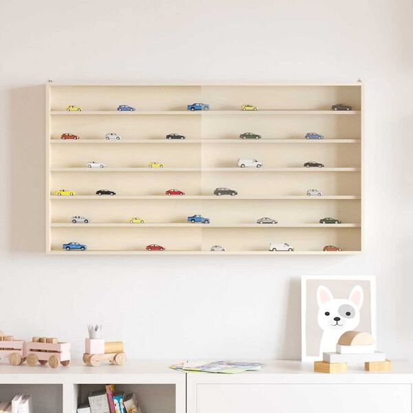 vidaXL Wanddisplay-Case mit Regal Beige 100 x 8,5 x 54 cm Sperrholz