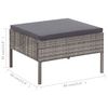 vidaXL 8-tlg. Garten-Lounge-Set mit Auflagen Poly Rattan Grau