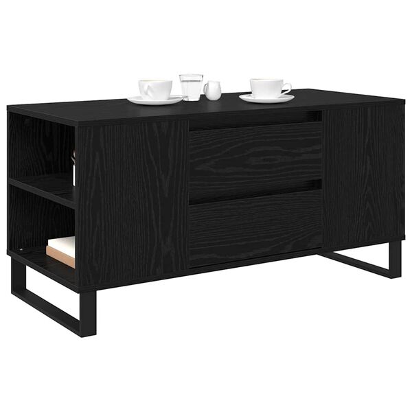 vidaXL Couchtisch Schwarz Eichen-Optik 102 x 44,5 x 50 cm